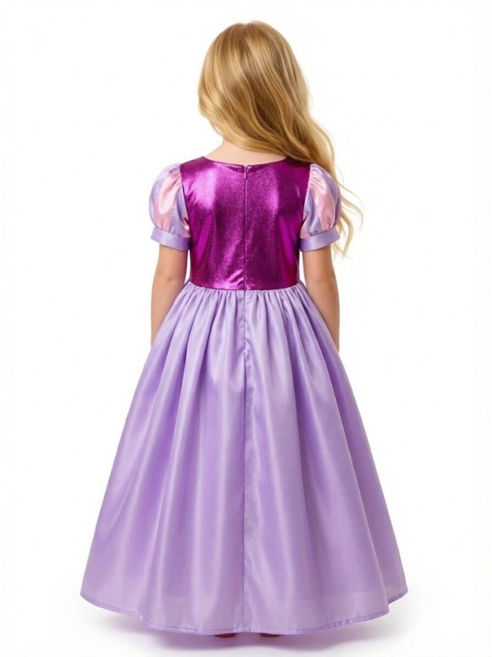 Girls Rapunzel Princess Costume Dress Purple Pink Birthday Party Outfit - Picture 2 of 2
